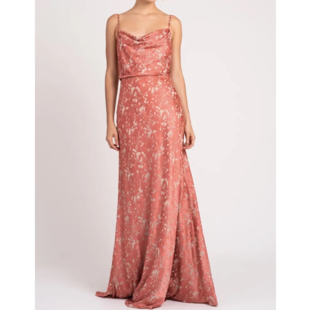 Dahlia Palermo Satin Gown in English Rose/Nude